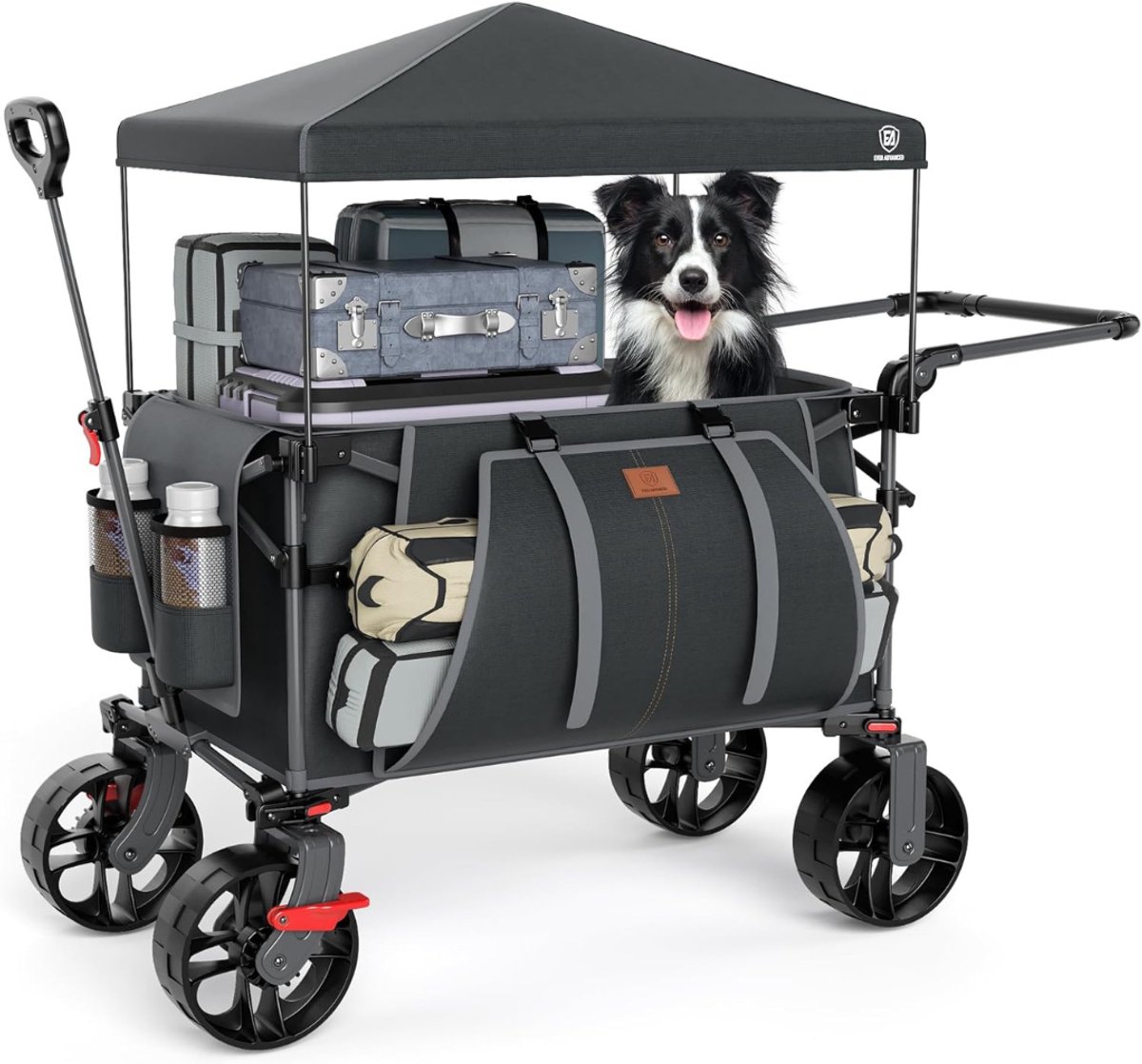 QUOVO® Bolderkar Opvouwbaar Luchtbanden - Bolderkar - Bolderkar Opvouwbaar - Grijs - 108cm x 53cm x 108cm