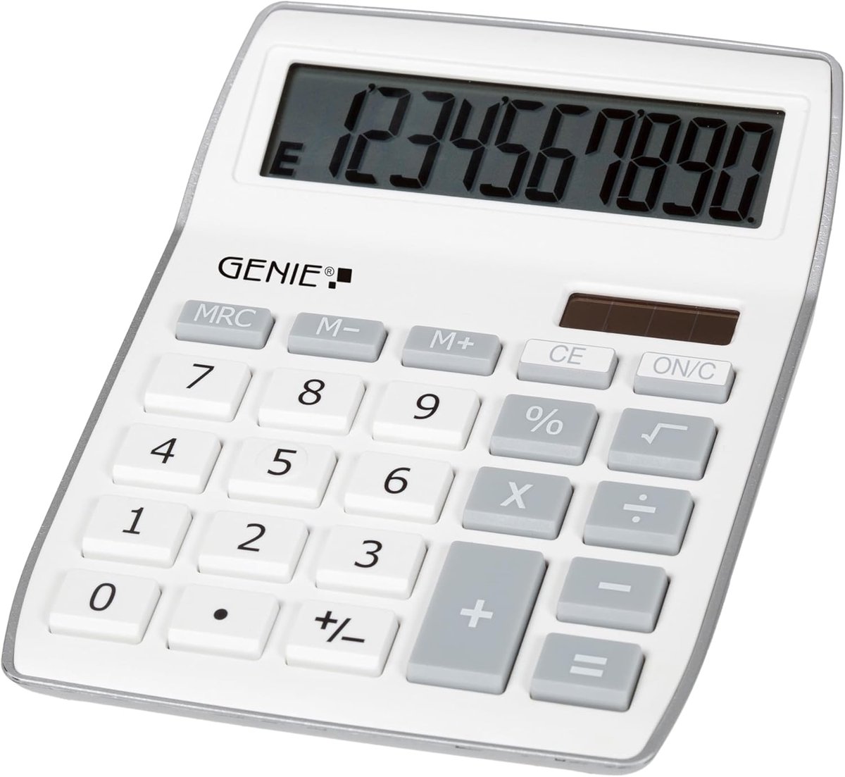 Rekenmachine - Cijferhulp - Dagelijkse Berekeningen - Dual Power - 10 Cijfers - Zilver