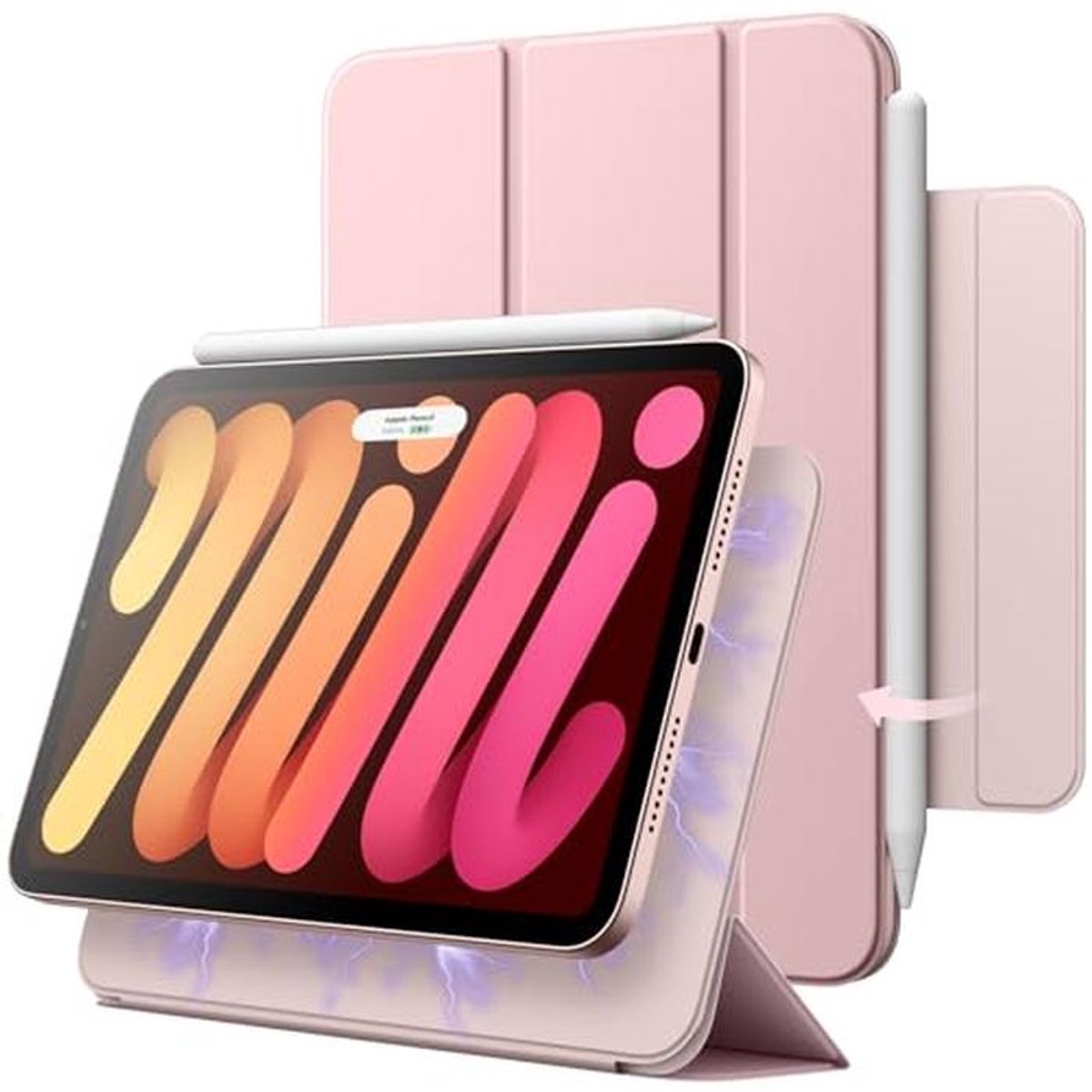 Tablethoes - Smart Case - Apparaat Beschermen - Magnetische Sluiting - 8.3 Inch - Roze