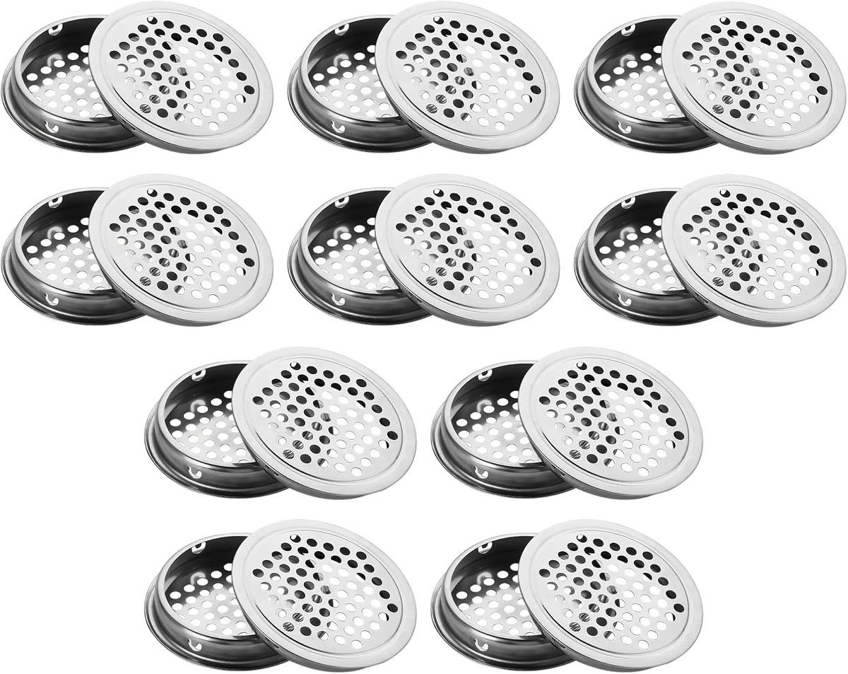 Ventilatieroosters Rond - Luchtgaten - Meubels Ventileren - Honingraatontwerp - 35 mm 20 Stuks - Wit