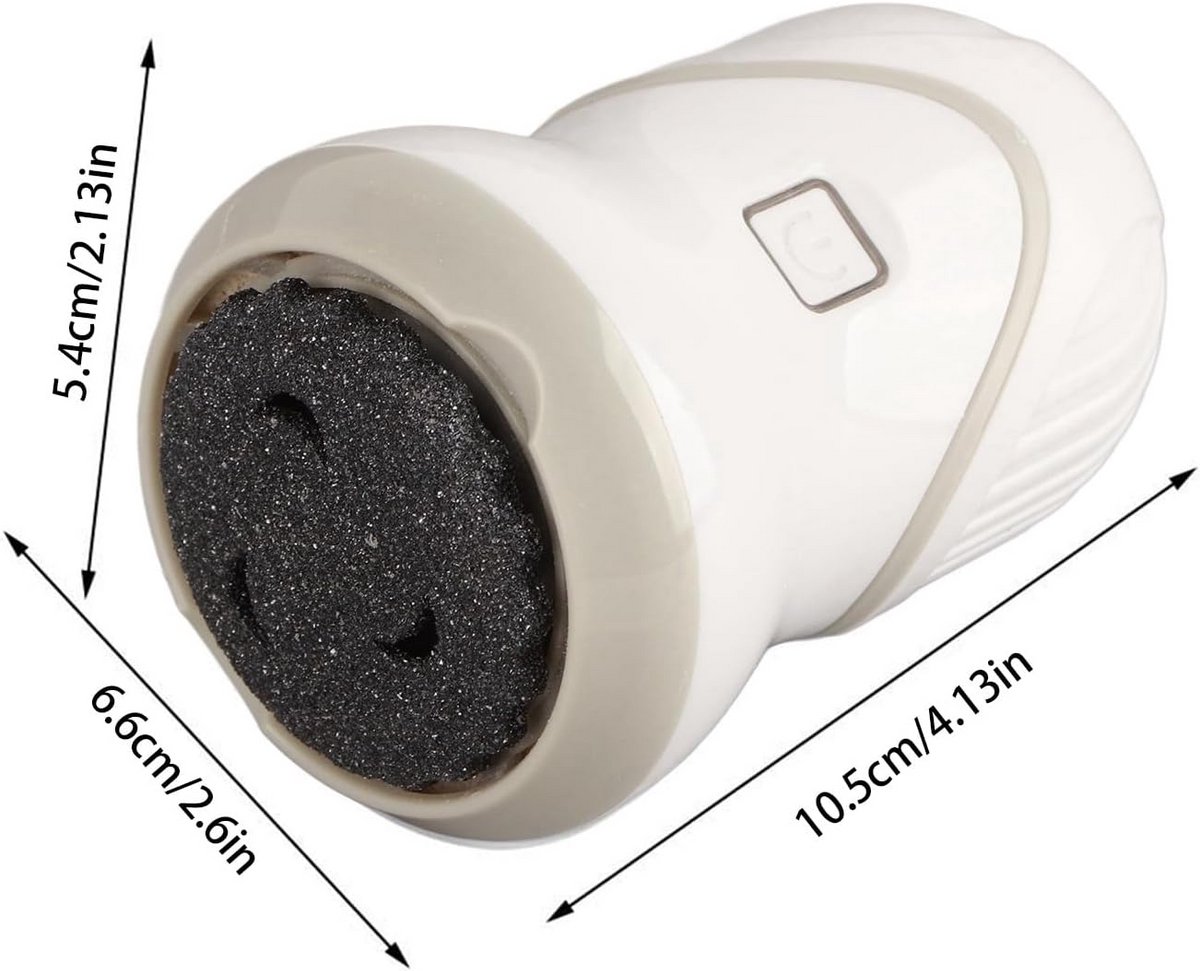 Elektrische Voetvijl - Voet Eelt Remover - Voetverzorging Thuis - Automatische Absorptie - 10.5 cm - Wit