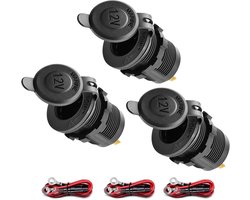 Sigarettenaansteker, waterdicht, 12 V/24 V gelijkstroom, voor boot, motorfiets, auto, met aansluitkabel van 0,6 m