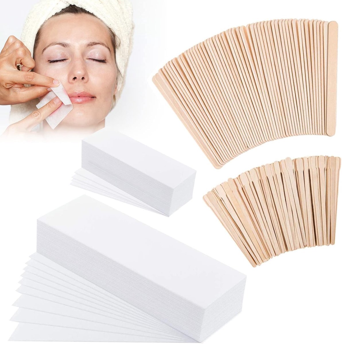 Vliesstrips - Waxstrips Papier - Ontharen Lichaam - Zacht Vliesmateriaal - 250 Stuks - Wit
