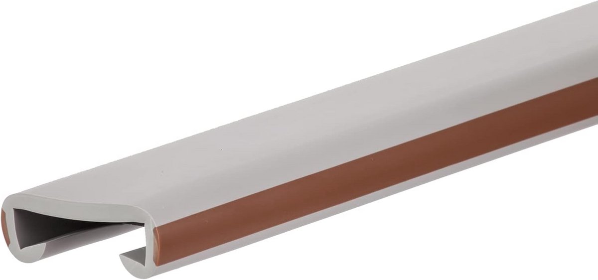 Kunststof trapleuning profiel - PVC rand strip - Trap veilig maken - Flexibel aanpasbaar - 40x8mm - Grijsbruin