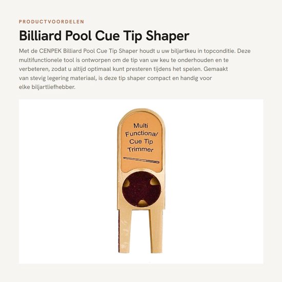 VT Goods - Billiard Pool Cue Tip Shaper - multifunctionele Tip Shaper - polijstfunctie - ideaal voor biljartstokken - perfecte snede - eenvoudig in ... van vt — afbeelding 4