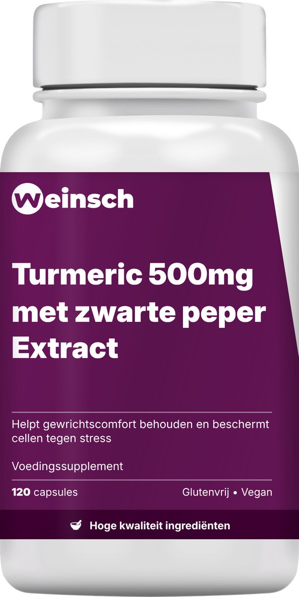 Weinsch Turmeric 500mg met zwarte peper Extract | 600mg | 120 capsules