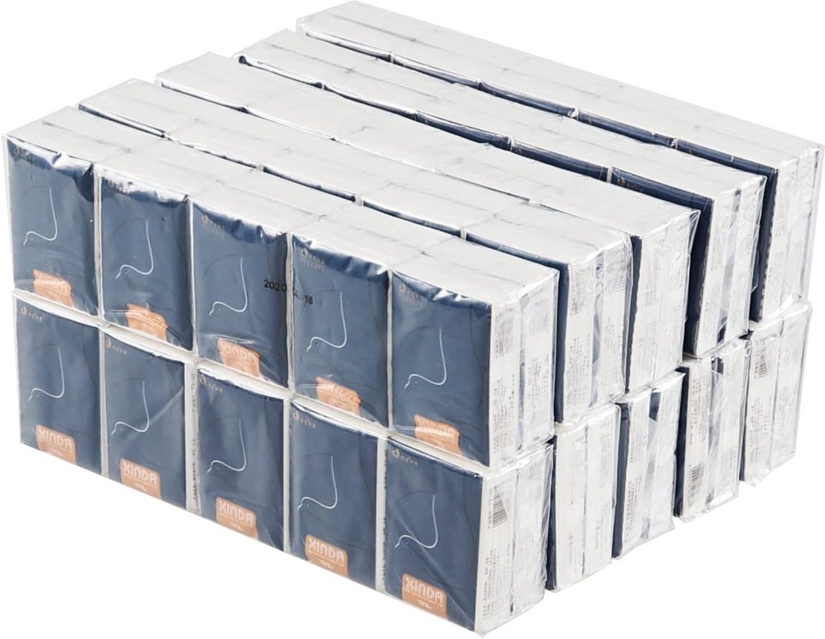 100-Pack Gezichtsweefsels 4-Laags - Zakformaat Papieren Tissues