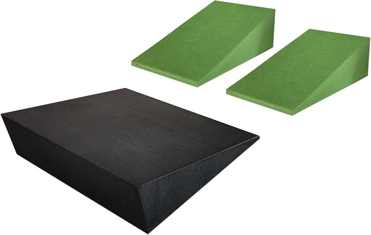 Yoga Wig - Hellings Plank - Spier Strekken - Duurzaam Schuim - 3 Stuks - Groen Zwart