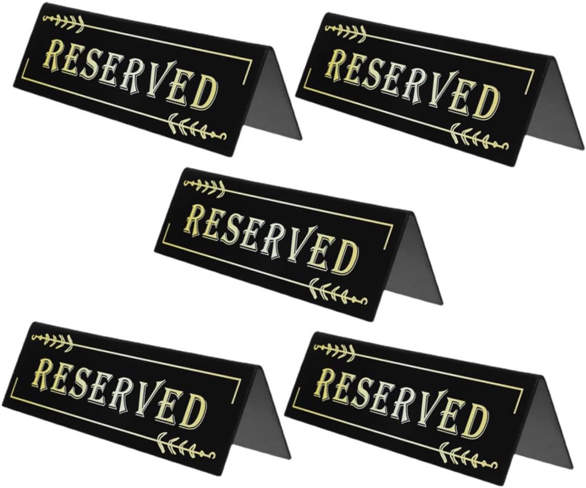 Tafelbord Set - Reservering Borden - Gasten Plaatsen - Dubbelzijdig Acryl - 20x7x5cm - Zwa