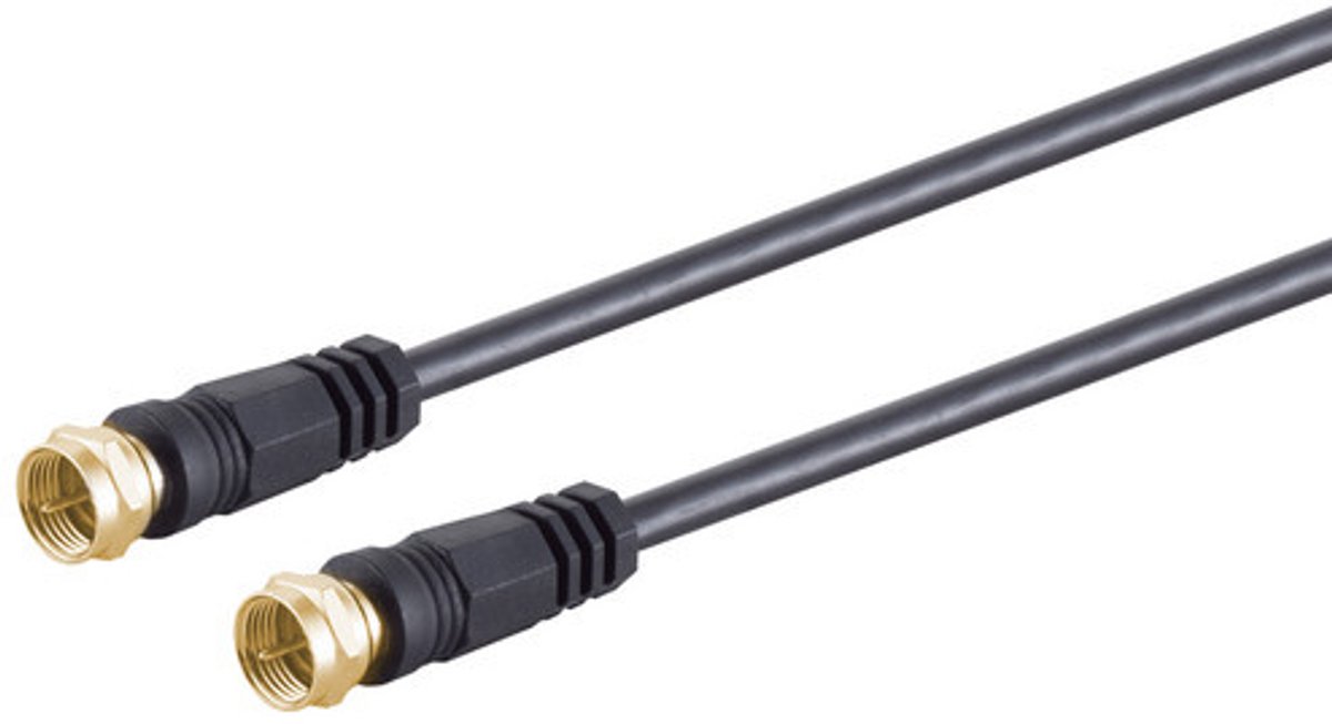 S/CONN 80094-G-128CP-S, 3,75 m, F-type, F-type, Zwart
