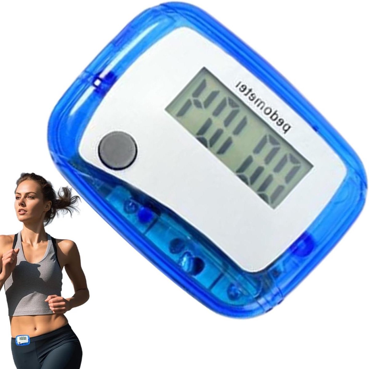 Digitale Stappenteller - Activiteitentracker - Dagelijkse Beweging - Compact Clip-on Ontwerp - 4.8 x 3.6 x 2 cm - Blauw