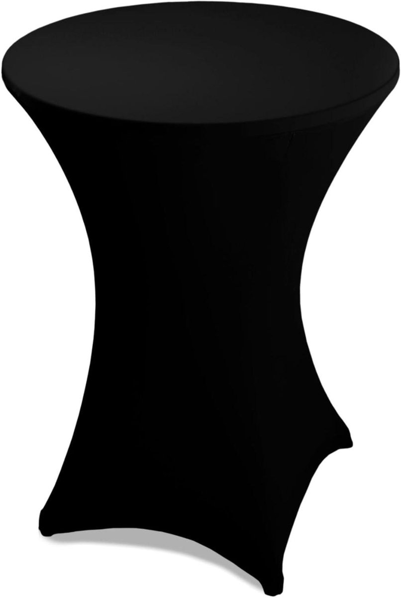 Statafelhoes - Bistrotafel hoes - Feestelijke decoratie - Kreukvrij en strijklicht - Ø 60-80 cm - Zwart