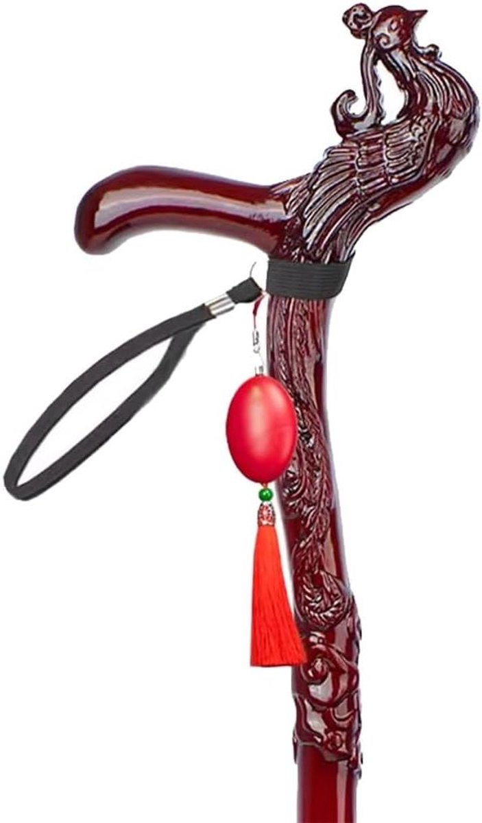Wandelstok - Loopstok - Stabiliteit Verbeteren - Keizerlijke Feniks Gesneden - 85 cm - Bruin