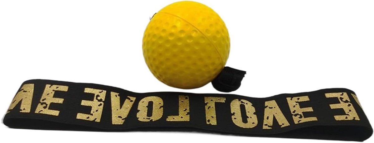 Boksbal Hoofdband - Trainingsbal Set - Reflex Training - Draagbaar Fitness - Compact Formaat - Geel