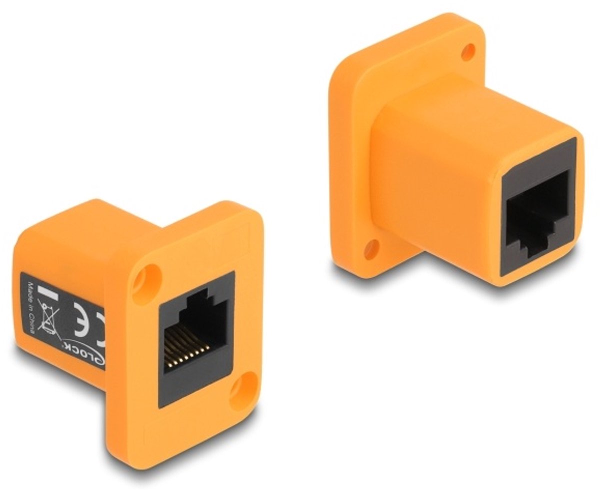 Delock D-Type Module RJ45 jack to jack orange