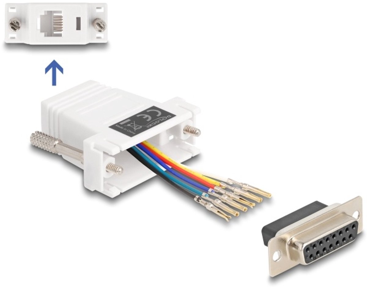 Delock D-Sub 15 pin female to RJ12 female Assembly Kit white