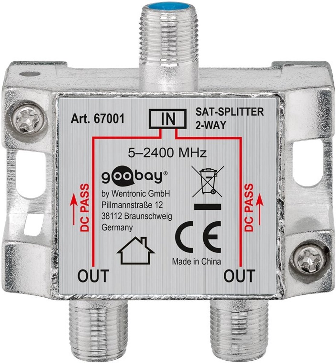 Goobay Sat Vt 02 Satellietsignaalverdeler 2-Voudig 5 - 2450 Mhz