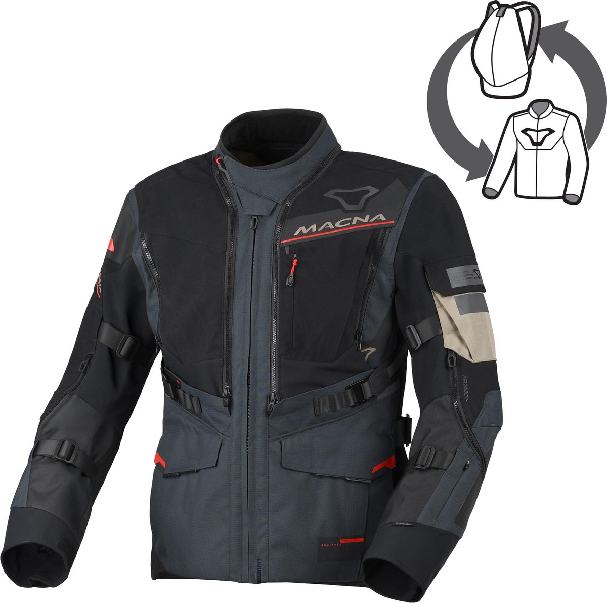 Macna Flexodus waterdichte motorfiets textieljas -