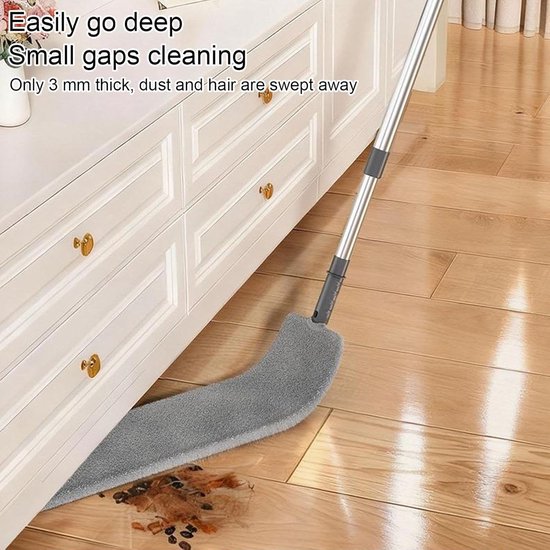 Telescopische Plumeau - Uitschuifbare Borstel - Huis Schoonmaken - Flexibele Kop - 65 cm Lengte - Grijs — afbeelding 2