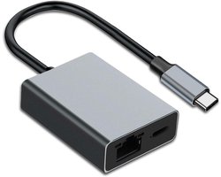 RUIZHI USB-C/Ethernet charging adapter for Chromecast (up to 100W power), USB C to RJ45 Ethernet 1000Mbps for Chromecast TV/Stick, Phone, Mac-Book Air, Mac-Book Pro and Windows