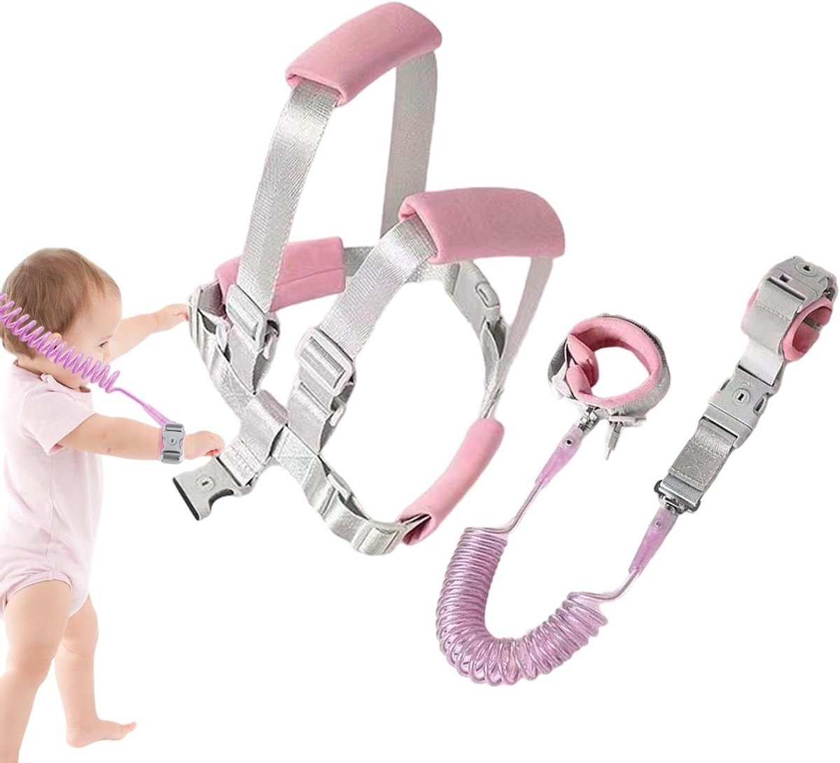 Peuter Riem - Kinder Veiligheid - Veilig Wandelen - Glow in the Dark - Verstelbaar - Roze