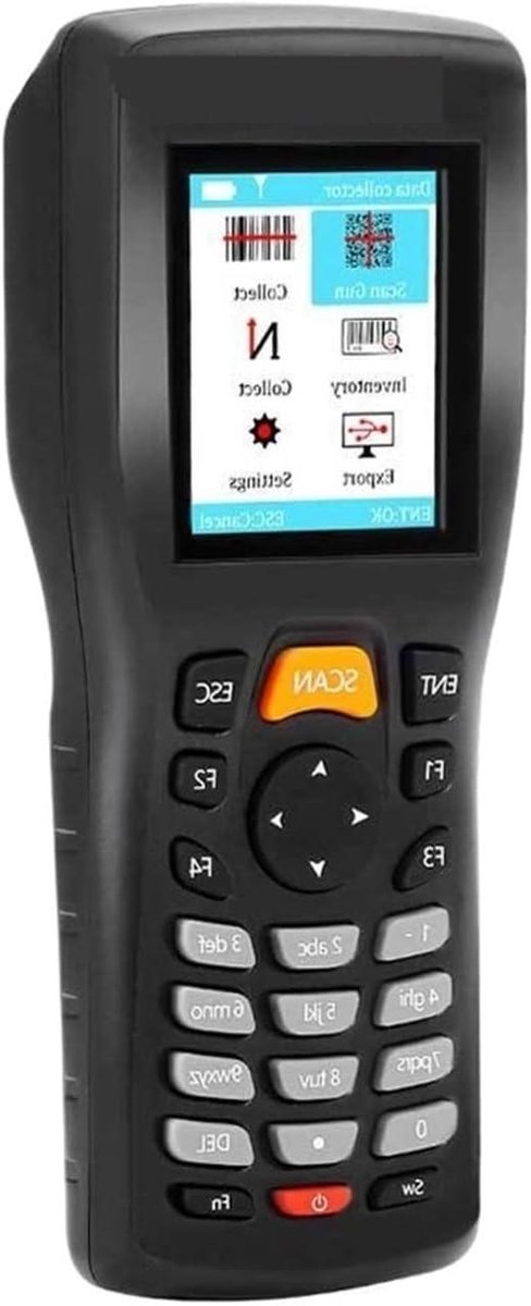 Streepjescodescanner - Dataverzamelaar Terminal - Inventaris Beheer - Draadloze Transmissie - 200m Bereik - Zwart