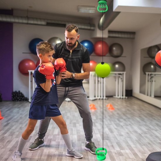 Slagbal Training - Reactie Bal - Coördinatie Verbeteren - Snelle Installatie - 2.5 Meter Touw - Zwart — afbeelding 2