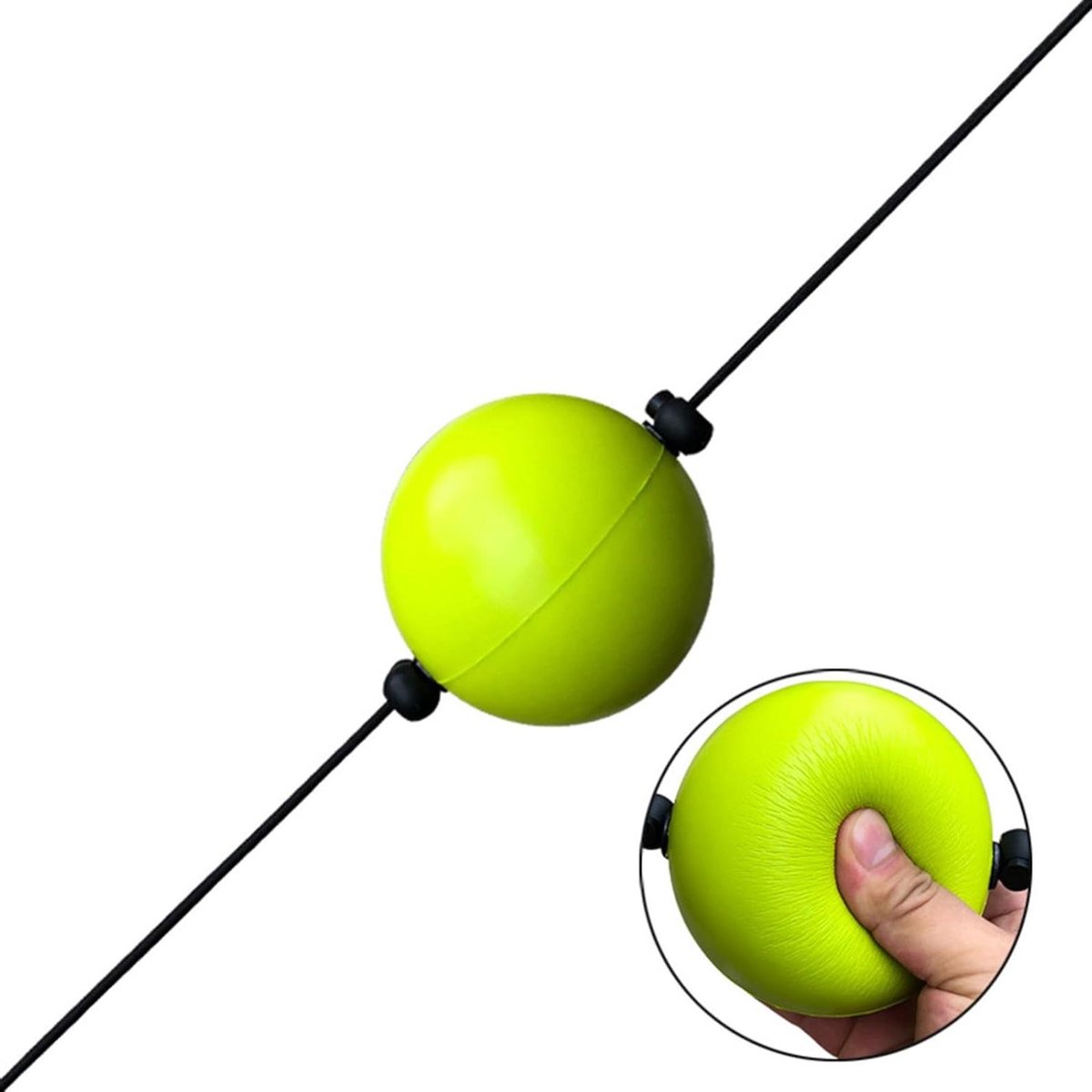 Slagbal Training - Reactie Bal - Coördinatie Verbeteren - Snelle Installatie - 2.5 Meter Touw - Zwart