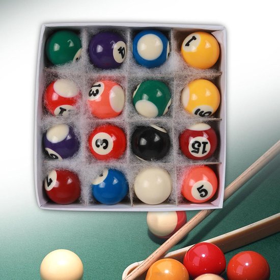 Mini Billartballen Set - Kleine Poolballen - Recreatief Spel - Complete Set - 25 mm - Multicolor van mini — afbeelding 4