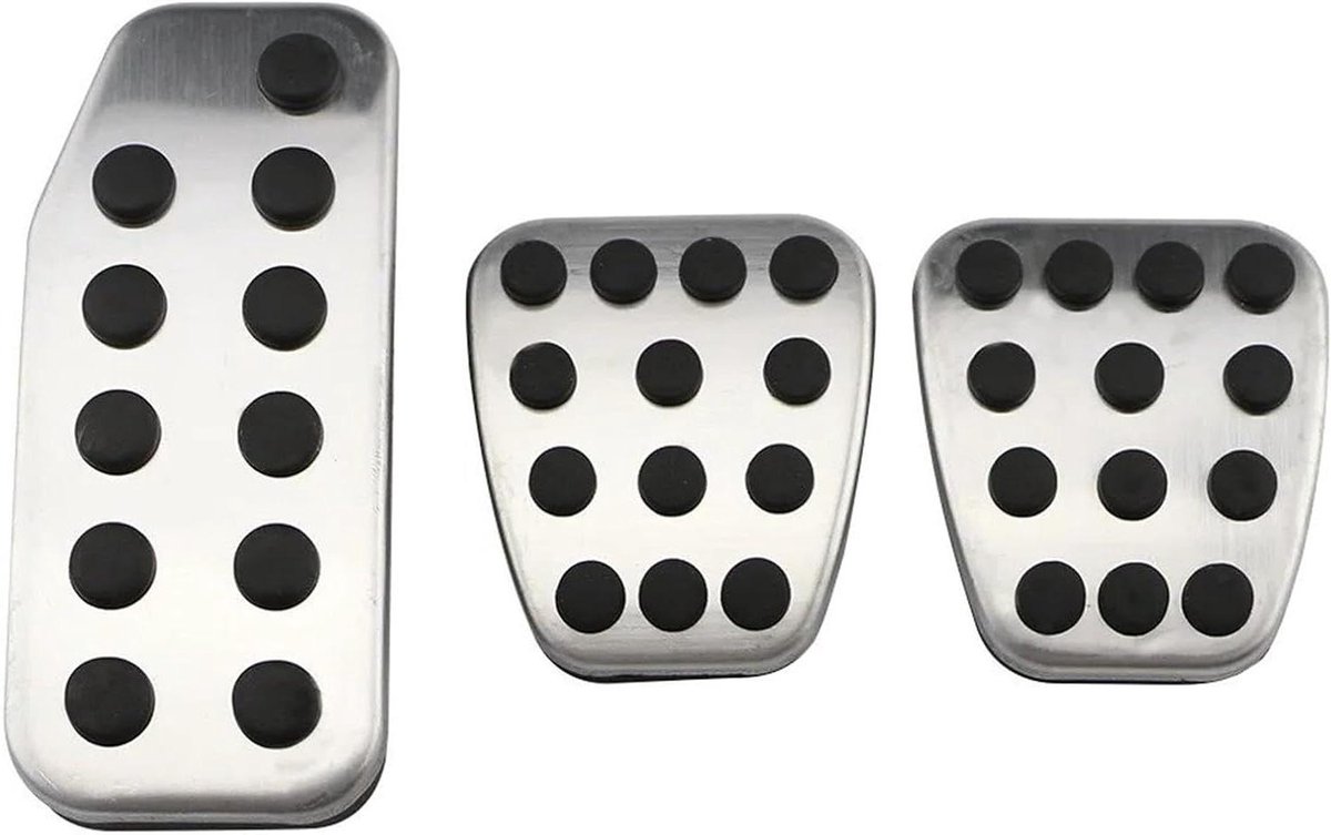 Pedaalhoezen Set - Auto Voetpedalen - Veiliger Rijden - Antislip Oppervlak - 3 Stuks - Metaal