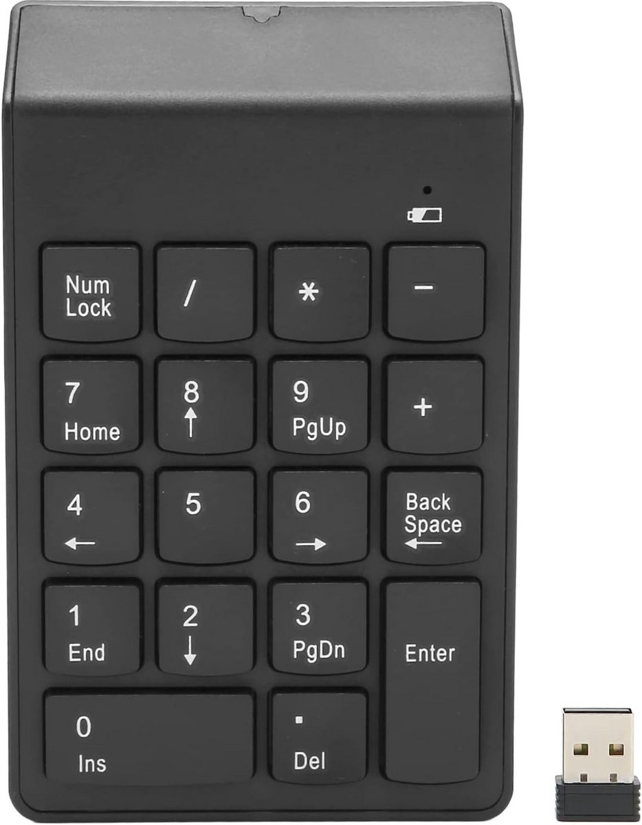 Draadloos Numeriek Toetsenblok met 18 Toetsen voor Laptop en Desktop