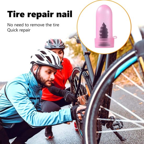 Bandenreparatie spijkers - Universele reparatie - Snel banden herstellen - Inclusief schroevendraaier - 40 stuks - Roze wit zwart — afbeelding 3