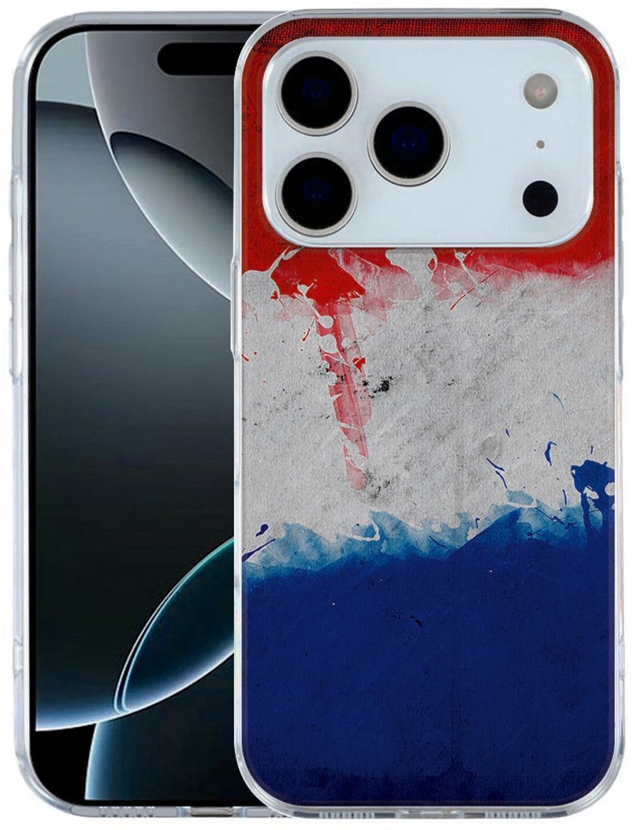 voor Apple iPhone 17 Pro Softcase Back cover – Nederlandse vlag – schokabsorberende TPU