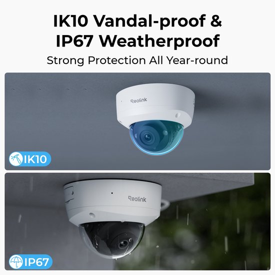 Reolink 4K/8MP PoE IP-beveiligingscamera, turret-bewaking, kleurennachtzicht met 3000K spots, IK10 vandalismebestendig, persoons-/voertuig-/huisdierdetectie, tot 512 GB microSD-kaart, geen PT-ondersteuning van Reolink — afbeelding 4