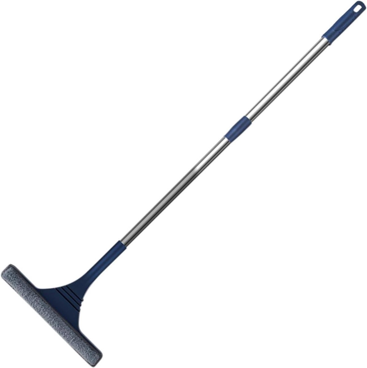 Raamwisser Lange Steel - Glasreiniger Telescoop - Ramen Schoonmaken - Streepvrije Rubberrand - 170 cm Uitschuifbaar - Blauw