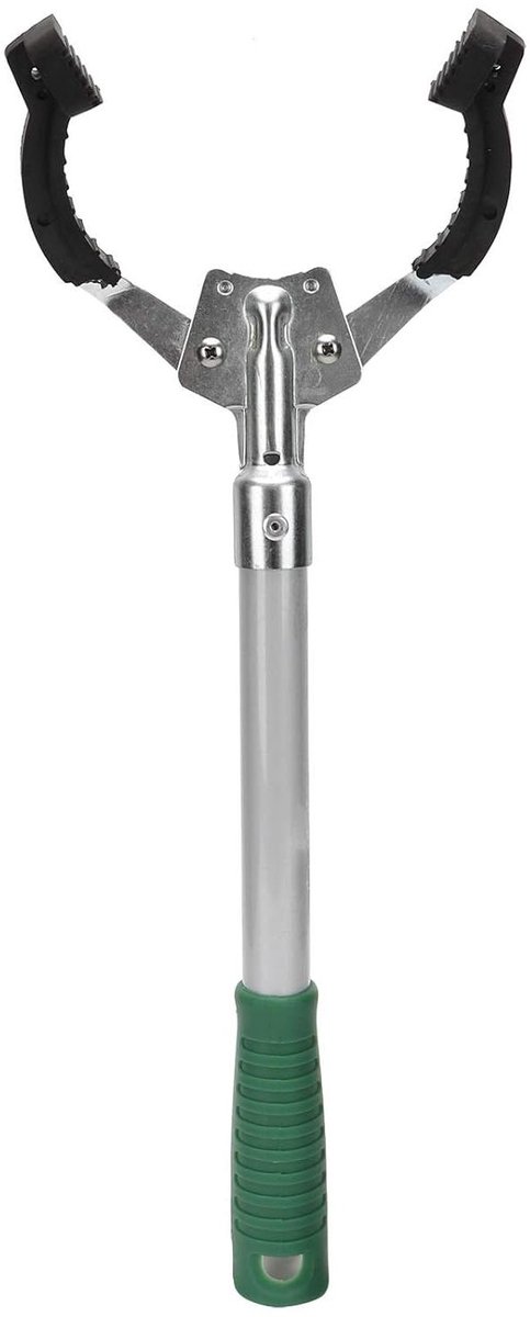 Vuilnisgrijper Opraapgereedschap - Afvalgrijper Hulpmiddel - Afval Opruimen - Ergonomische Handgreep - 41 Cm - Zilver Zwart Groen