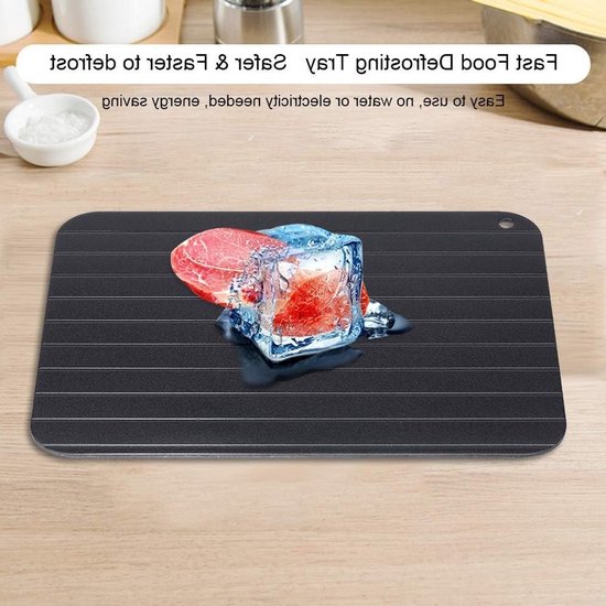 Snel ontdooi tray voor vlees, aluminium ontdooi box, handige keuken gadget voor voedselontdooiing en kookgemak — afbeelding 3