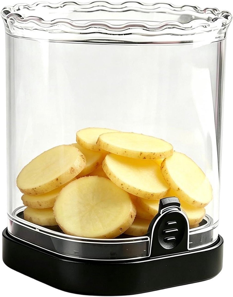 Fruithakselaar - Saladebereider - Snelle Snacks Maken - Geïntegreerd Snijmechanisme - 10 x 10 x 7 cm - Zwart