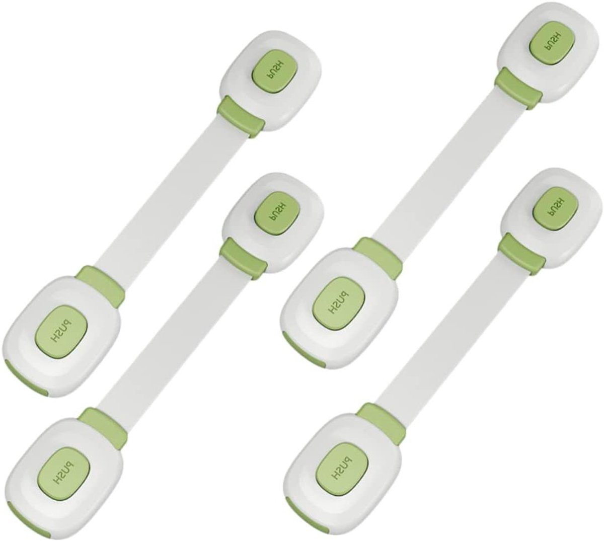 Kindersloten 4 stuks - Veiligheidsbanden kasten - Babyveiligheid thuis - Zelfklevend en zonder gereedschap - 19.2 cm lengte - Groen