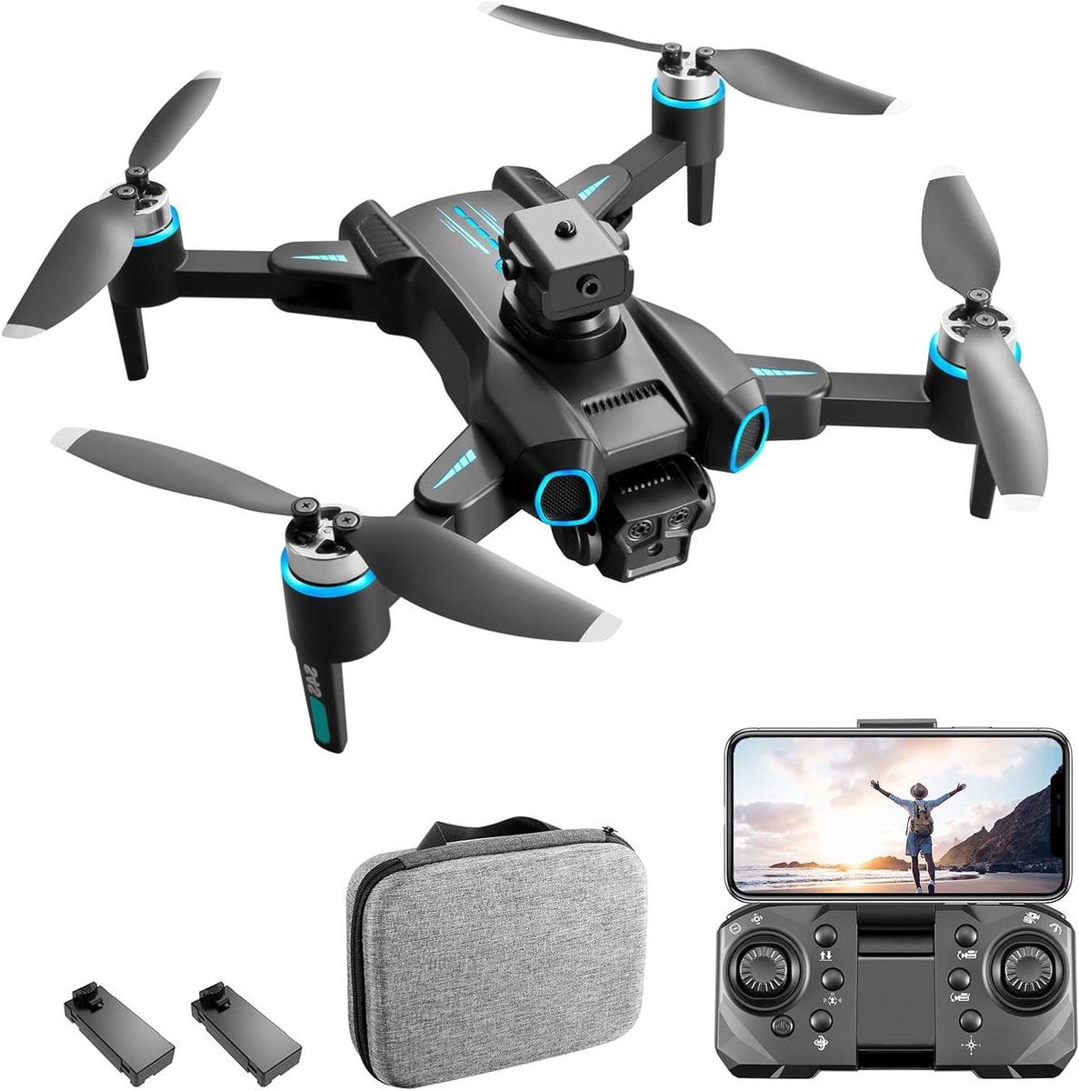 Opvouwbare Drone - RC Quadcopter - Beginners Vliegen - Borstelloze Motor - 4K Camera - Zwart