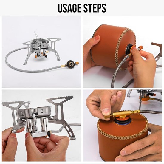 Campinggasfornuis Opvouwbaar - Draagbare Gasbrander - Buiten Koken - 3500 Watt Krachtig - Compact Opvouwbaar - Zilver — afbeelding 2