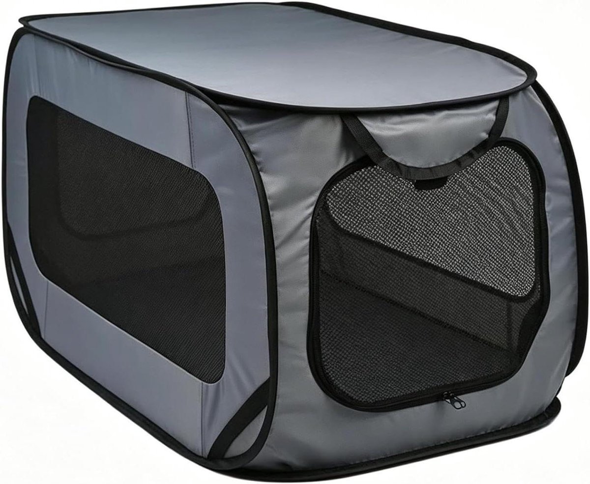 Huisdieren Vervoerder - Opvouwbare Bench - Veilig Transport - Ademende Mesh - 90x52x52cm - Zwart