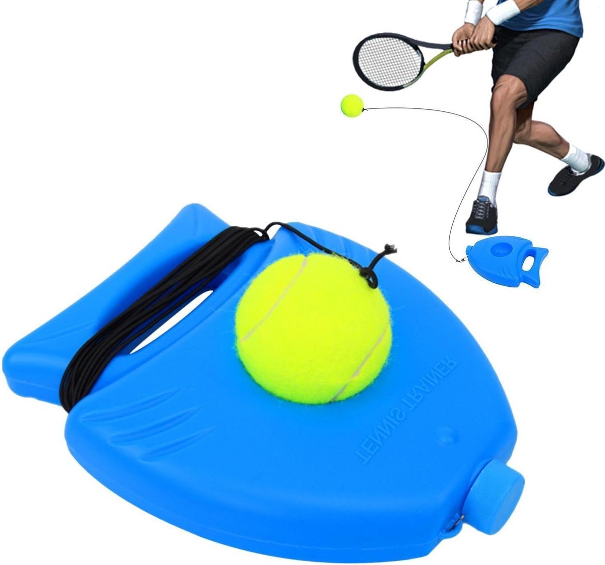 Tennis Rebounder Trainer - Tennistrainer Bal - Single Training - Vulbare Basis - 22x18x5cm - Pak