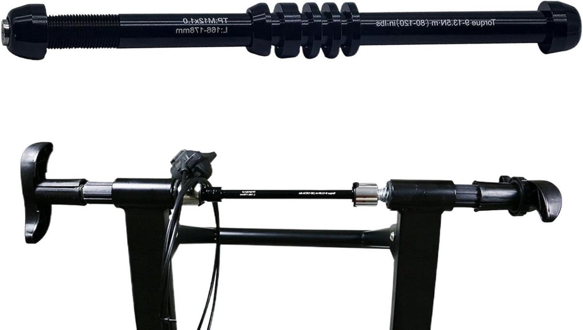 Fiets Trainer Spies - Vervangingsas Wiel - Indoor Fietsen - Verstelbare Breedte - 135-148 mm - Zwart