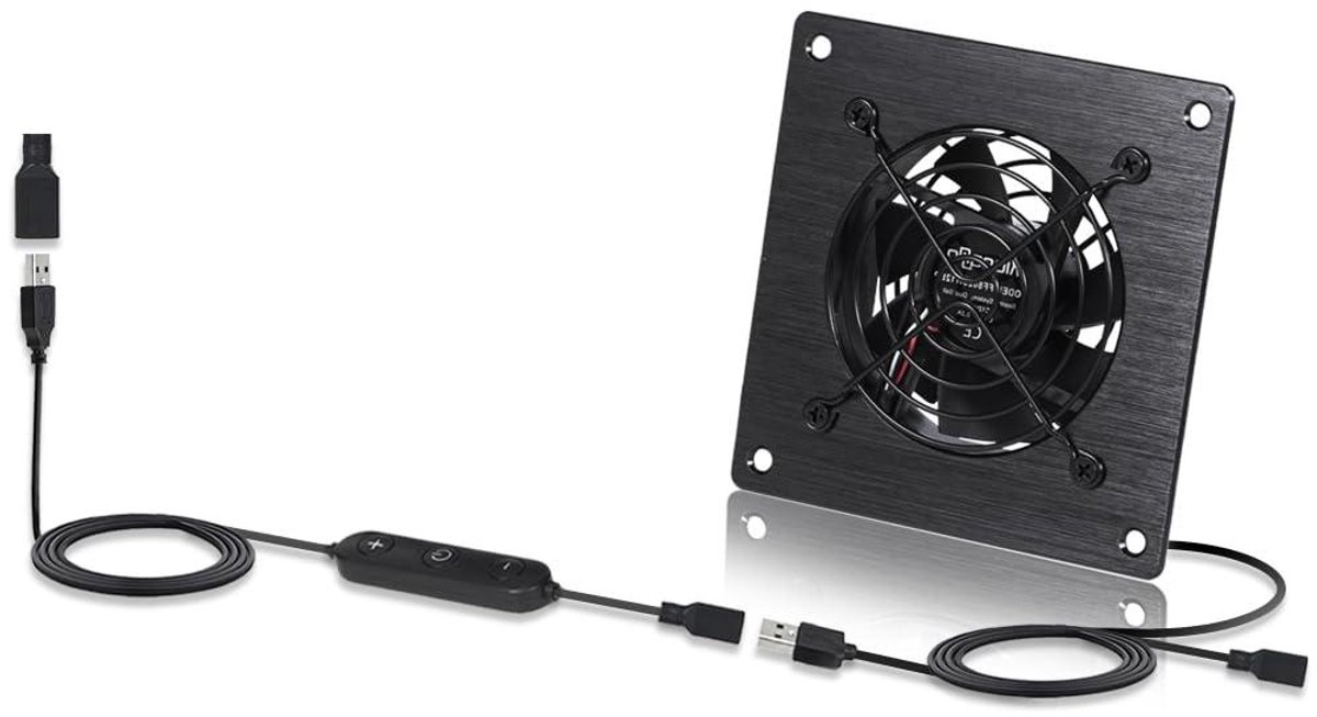 USB Kastventilator - Ventilator Systeem - Apparatuur Koelen - 10 Snelheden - 80 mm - Zwart