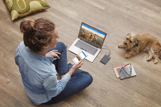 Externe Harde Schijf - Draagbare Opslag - Bestanden Synchroniseren - Dubbele Beveiliging - 1TB - Zwart — afbeelding 2