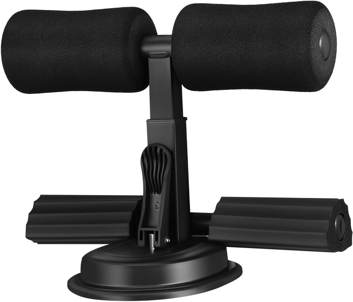 Buikspierapparaat - Sit-up Assistent - Thuisfitness - Compact en Draagbaar - 3 Hoogteniveaus - Zwart