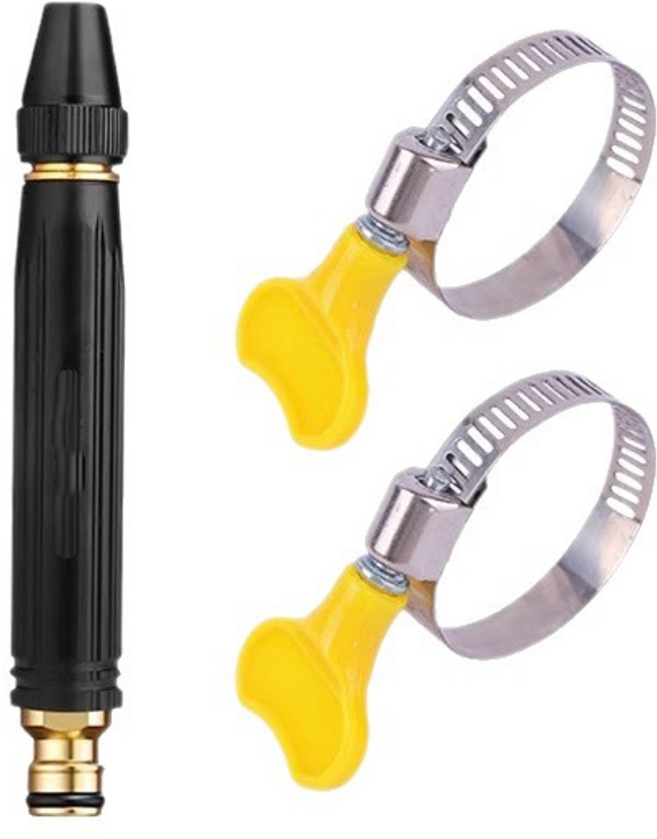 Waterpistool-drukspuit-Multifunctionele Hogedruk Tuinspuit - Regelbaar Spuitpistool voor Tuinslang - Waterspuit voor Autowassen, Tuinbesproeiing en Terrasreiniging - Universeel Opzetstuk - Lekvrij en Ergonomisch -5-delige set