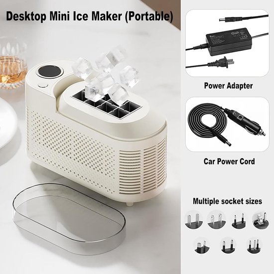 Mini IJsblokjesmachine - Aanrecht IJsmaker - Drankjes Koelen - Stille Werking - 8 Blokjes/10 Min - Paars van MINI — afbeelding 4