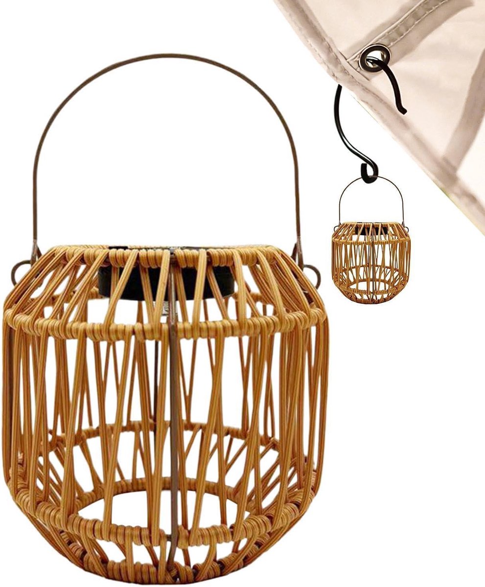 Rotan Zonnelantaarn - Tuinlamp Buitenlamp - Sfeerverlichting Tuin - IP65 Waterdicht - 22 x